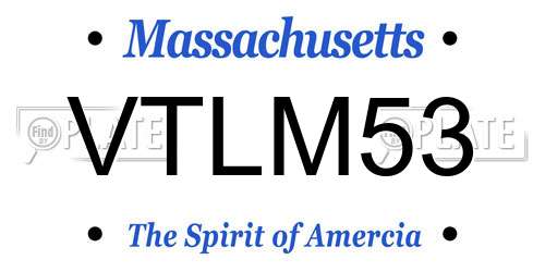 VTLM53 Massachusetts License Plate