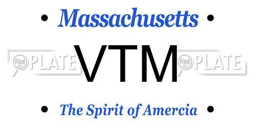 VTM Massachusetts License Plate