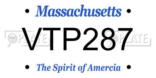 VTP287 Massachusetts License Plate