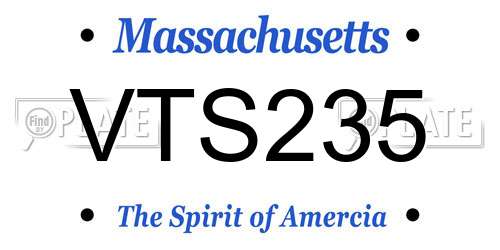VTS235 Massachusetts License Plate