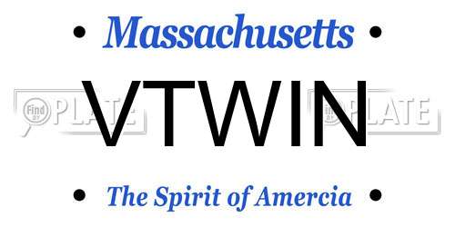 VTWIN Massachusetts License Plate