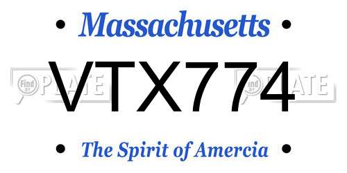 VTX774 Massachusetts License Plate