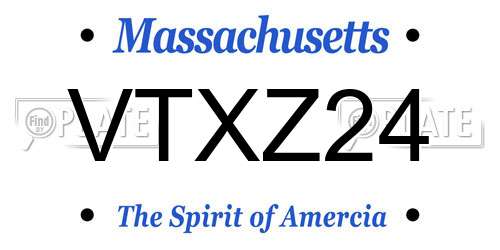VTXZ24 Massachusetts License Plate