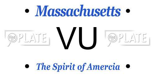 VU Massachusetts License Plate