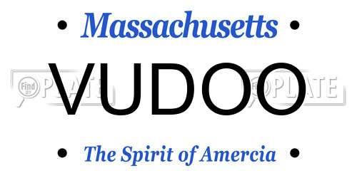 VUDOO Massachusetts License Plate