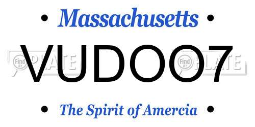 VUDOO7 Massachusetts License Plate