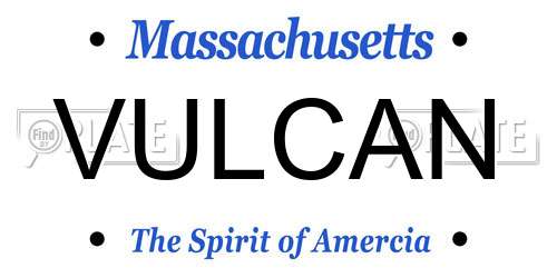 VULCAN Massachusetts License Plate