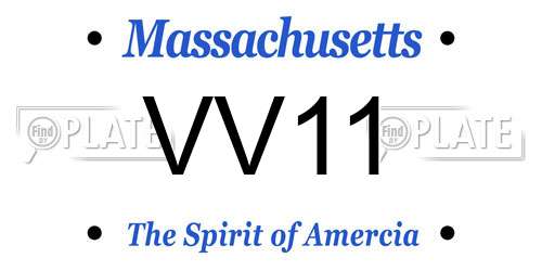 VV11 Massachusetts License Plate