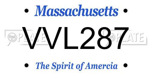 VVL287 Massachusetts License Plate