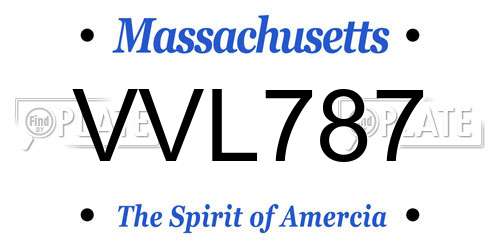 VVL787 Massachusetts License Plate