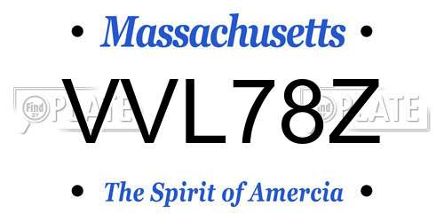 VVL78Z Massachusetts License Plate