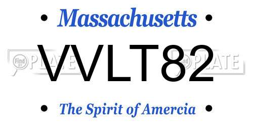VVLT82 Massachusetts License Plate