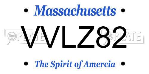 VVLZ82 Massachusetts License Plate