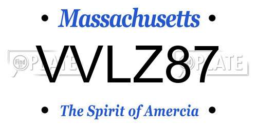 VVLZ87 Massachusetts License Plate