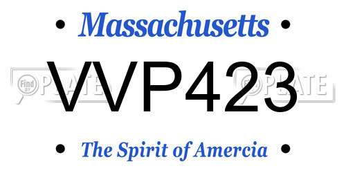 VVP423 Massachusetts License Plate