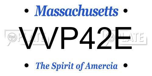 VVP42E Massachusetts License Plate