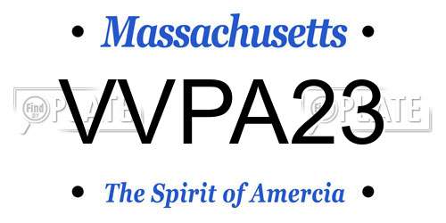 VVPA23 Massachusetts License Plate