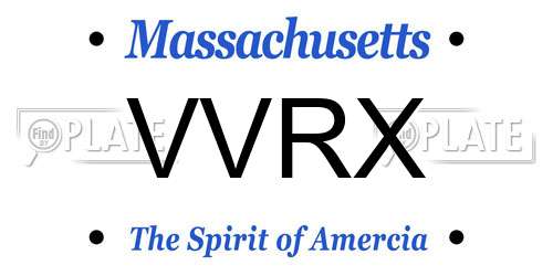 VVRX Massachusetts License Plate