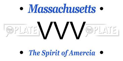 VVV Massachusetts License Plate