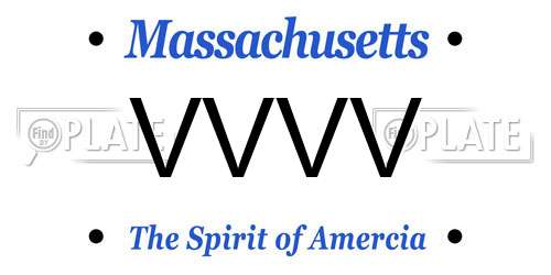 VVVV Massachusetts License Plate