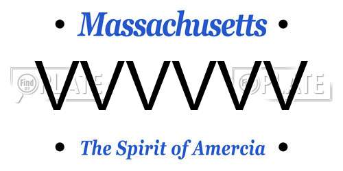 VVVVVV Massachusetts License Plate