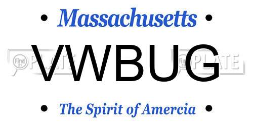 VWBUG Massachusetts License Plate