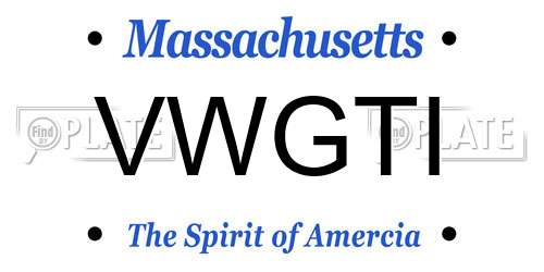 VWGTI Massachusetts License Plate