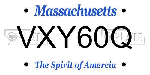 VXY60Q Massachusetts License Plate
