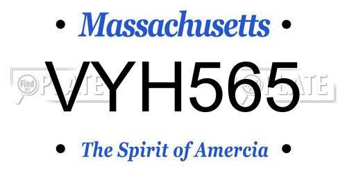 VYH565 Massachusetts License Plate