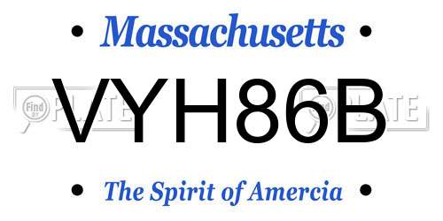 VYH86B Massachusetts License Plate