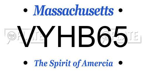 VYHB65 Massachusetts License Plate