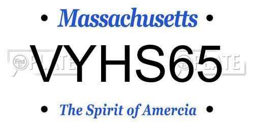 VYHS65 Massachusetts License Plate