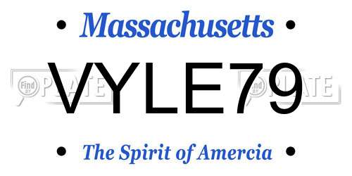 VYLE79 Massachusetts License Plate