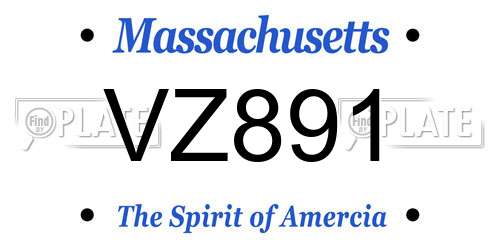 VZ891 Massachusetts License Plate