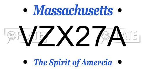 VZX27A Massachusetts License Plate