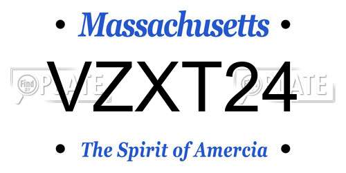 VZXT24 Massachusetts License Plate