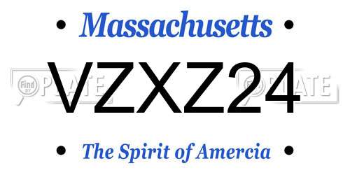 VZXZ24 Massachusetts License Plate