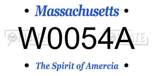 W0054A Massachusetts License Plate