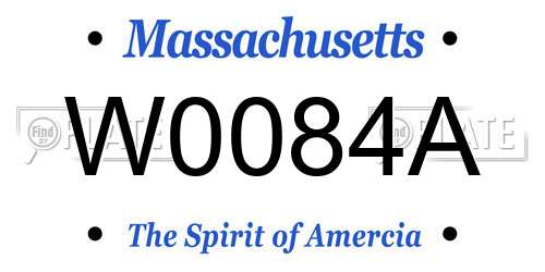 W0084A Massachusetts License Plate