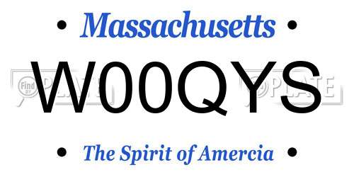W00QYS Massachusetts License Plate