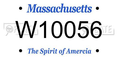 W10056 Massachusetts License Plate