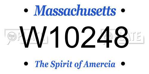 W10248 Massachusetts License Plate