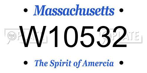 W10532 Massachusetts License Plate