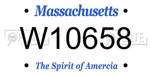 W10658 Massachusetts License Plate