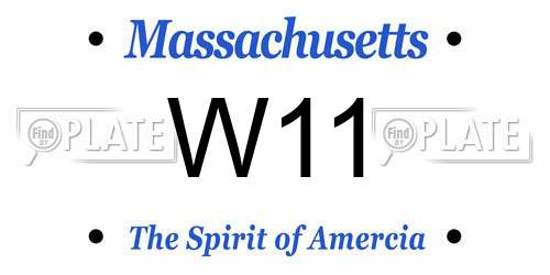 W11 Massachusetts License Plate