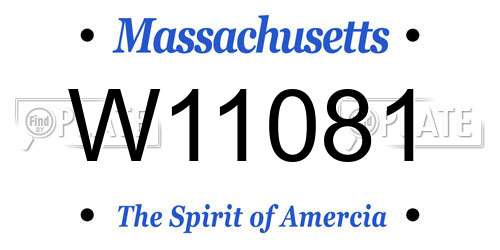 W11081 Massachusetts License Plate