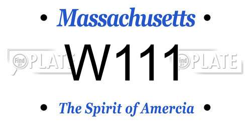 W111 Massachusetts License Plate