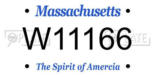 W11166 Massachusetts License Plate