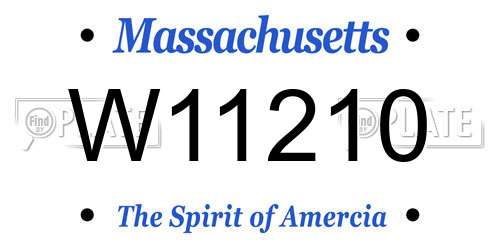 W11210 Massachusetts License Plate