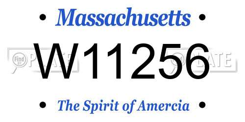 W11256 Massachusetts License Plate